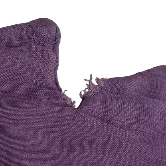 soft surroundings purple crushed velvet wavey edge Quilted throw blanket - Picture 10 of 13
